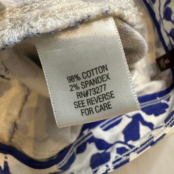 Dana Buchman Blue and White Women's Denim Jeans Size 12 - Picture 6 of 7